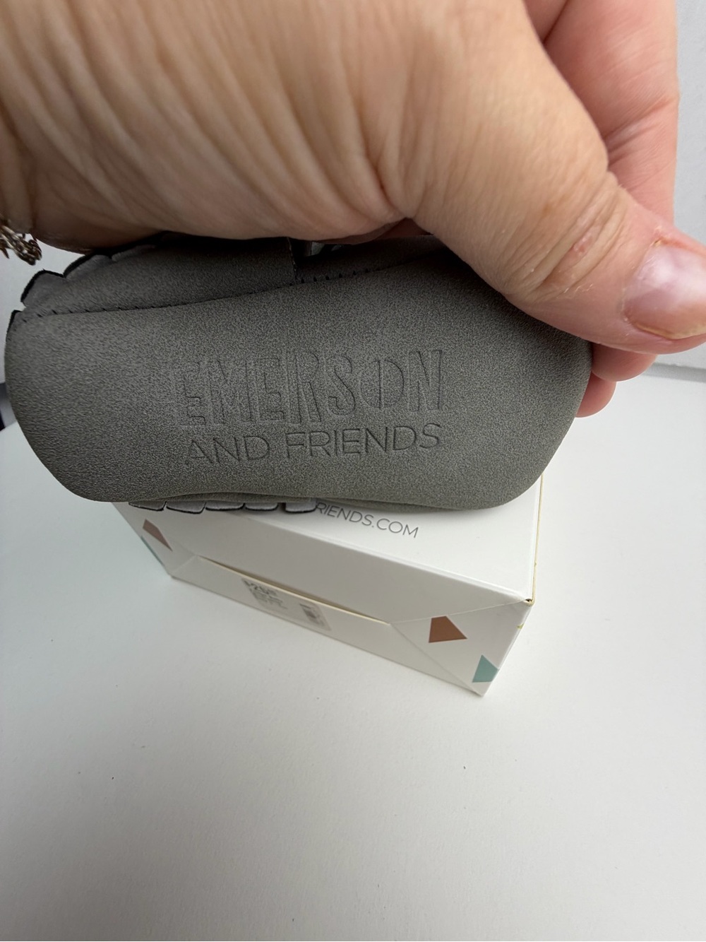 BNIB Emerson & Friends Baby Moccasins Grey 3-6 Months - Picture 5 of 7